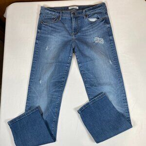 Banana Republic Distressed Straight Leg Knickers 29 Cotton Blend Blue Jeans